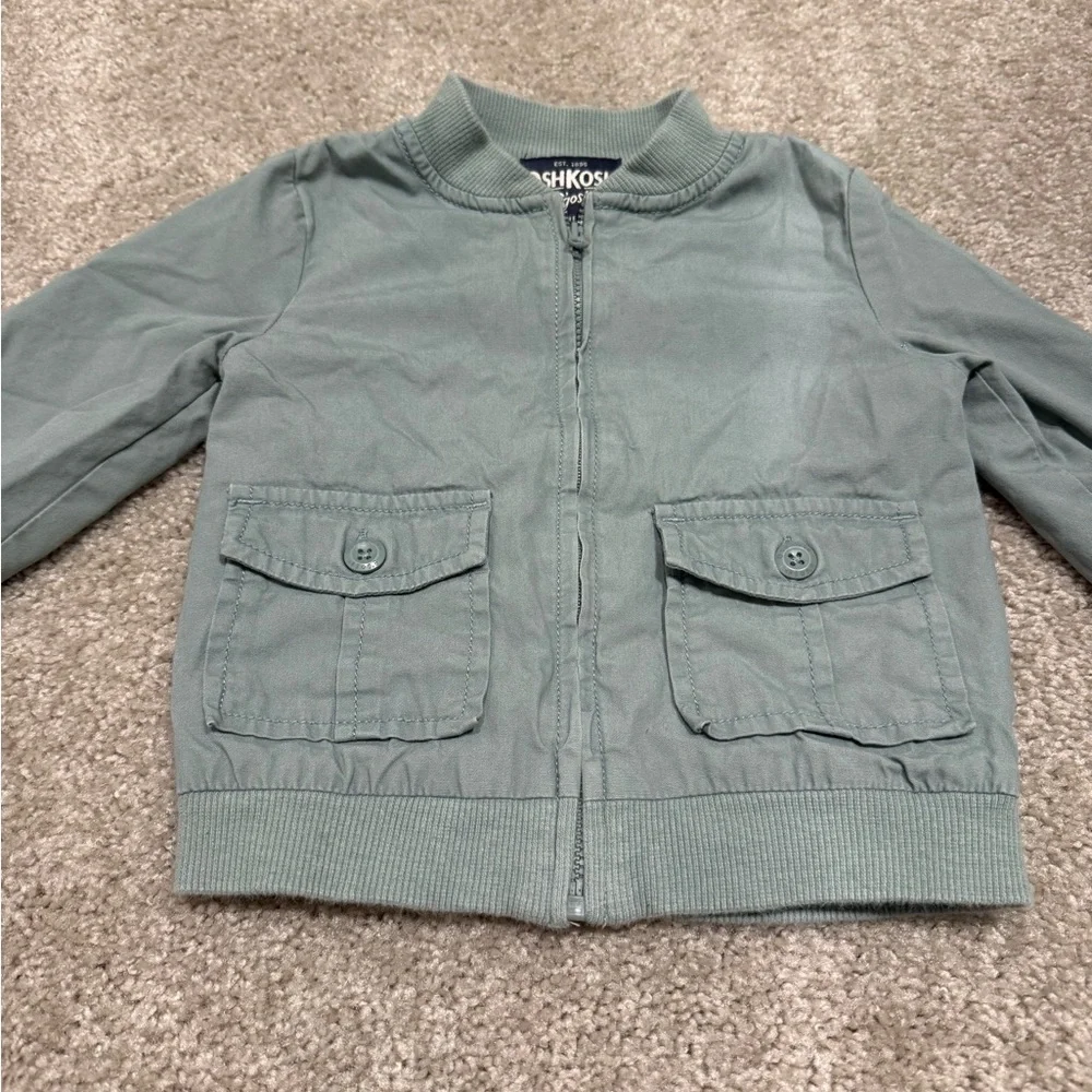 Kids Light Green Gray Bomber Jacket